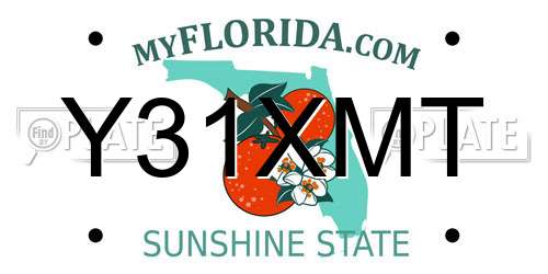 Y31XMT Florida License Plate