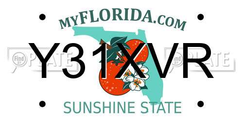 Y31XVR Florida License Plate