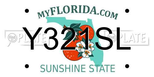 Y321SL Florida License Plate