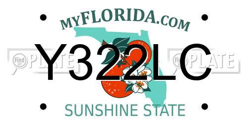 Y322LC Florida License Plate