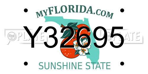 Y32695 Florida License Plate