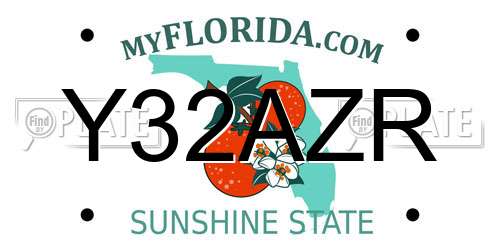 Y32AZR Florida License Plate