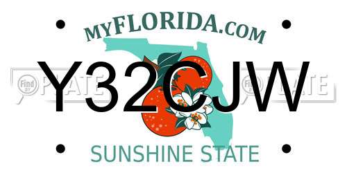 Y32CJW Florida License Plate