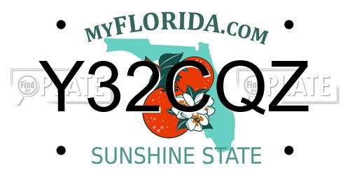 Y32CQZ Florida License Plate