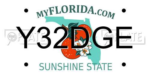 Y32DGE Florida License Plate