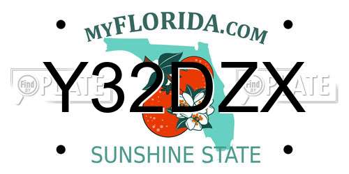 Y32DZX Florida License Plate
