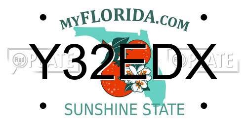 Y32EDX Florida License Plate