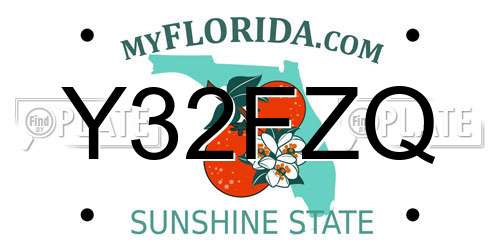 Y32FZQ Florida License Plate