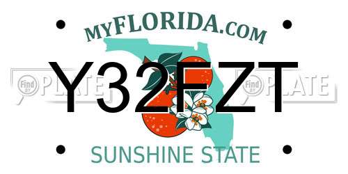 Y32FZT Florida License Plate