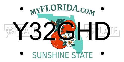 Y32GHD Florida License Plate