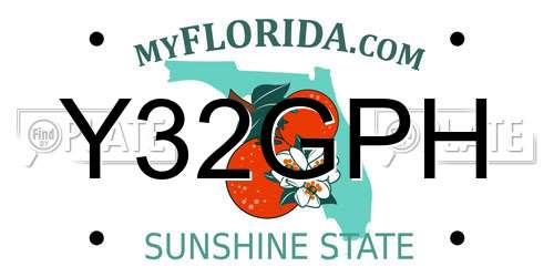 Y32GPH Florida License Plate