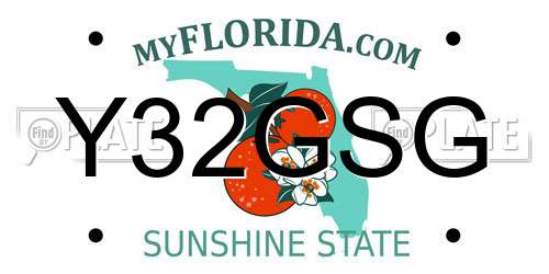 Y32GSG Florida License Plate