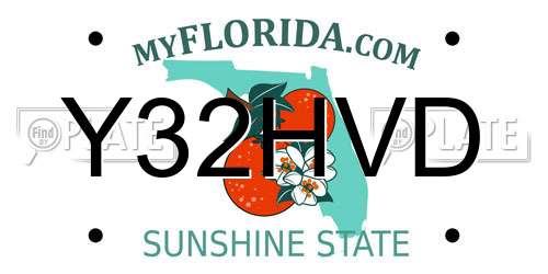 Y32HVD Florida License Plate
