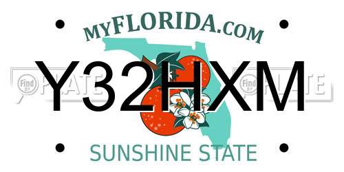 Y32HXM Florida License Plate