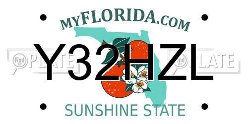Y32HZL Florida License Plate