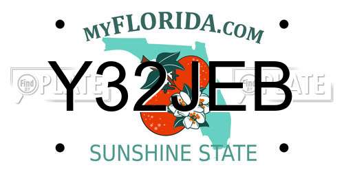 Y32JEB Florida License Plate