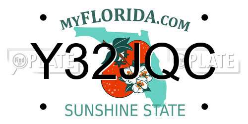 Y32JQC Florida License Plate