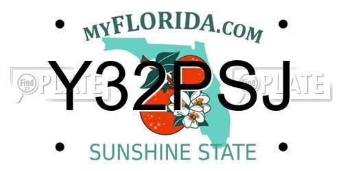 Y32PSJ Florida License Plate