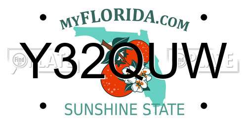 Y32QUW Florida License Plate