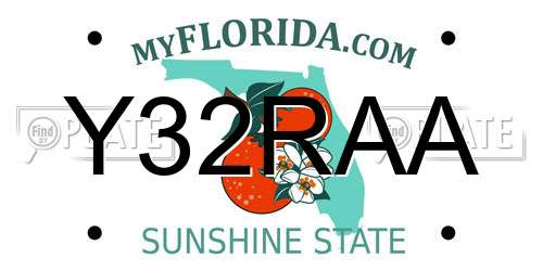 Y32RAA Florida License Plate