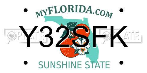 Y32SFK Florida License Plate