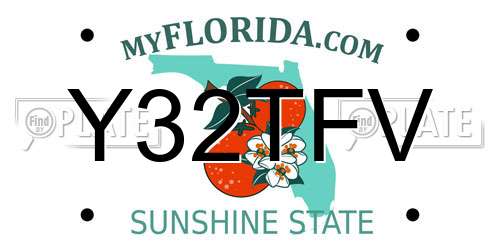 Y32TFV Florida License Plate
