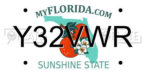 Y32VWR Florida License Plate