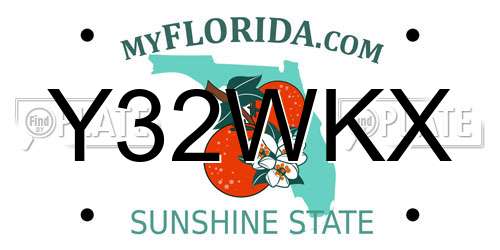 Y32WKX Florida License Plate