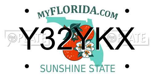 Y32YKX Florida License Plate