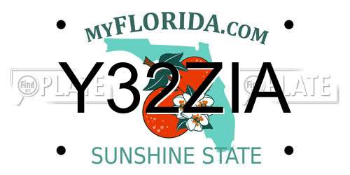 Y32ZIA Florida License Plate