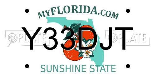 Y33DJT Florida License Plate