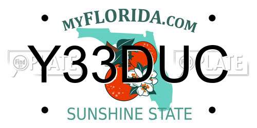 Y33DUC Florida License Plate