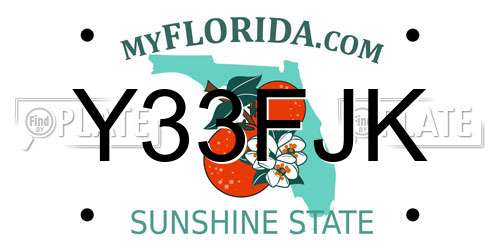 Y33FJK Florida License Plate