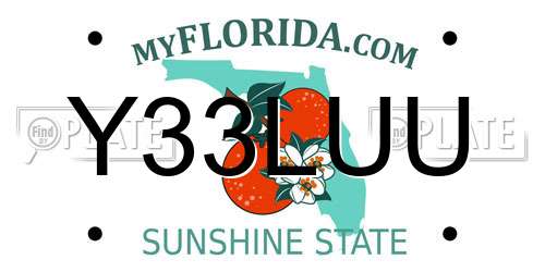 Y33LUU Florida License Plate