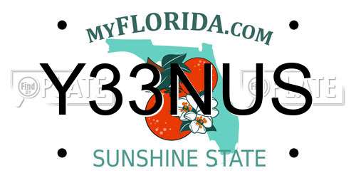 Y33NUS Florida License Plate