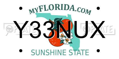 Y33NUX Florida License Plate
