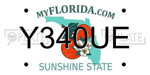 Y340UE Florida License Plate