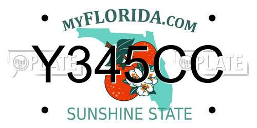 Y345CC Florida License Plate