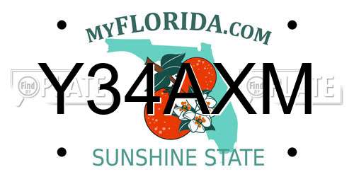 Y34AXM Florida License Plate