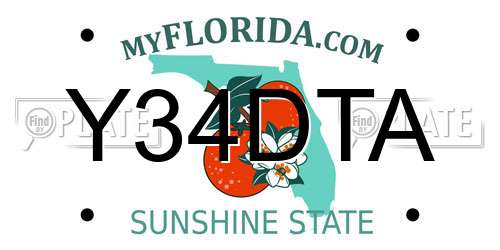 Y34DTA Florida License Plate