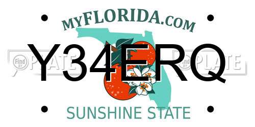Y34ERQ Florida License Plate