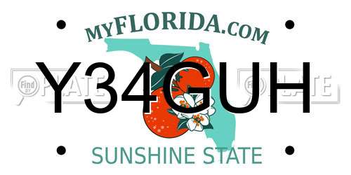 Y34GUH Florida License Plate