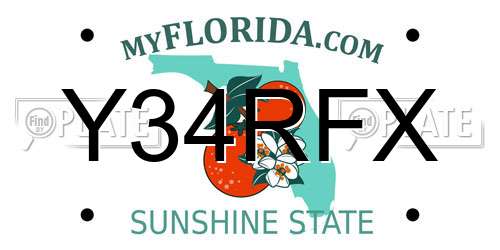 Y34RFX Florida License Plate