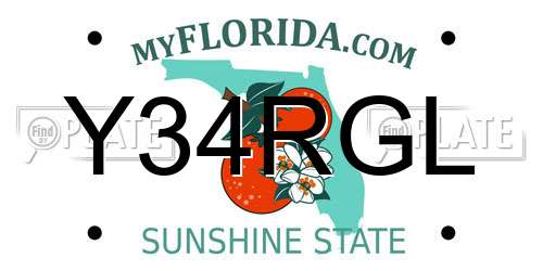 Y34RGL Florida License Plate