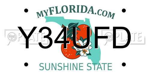 Y34UFD Florida License Plate