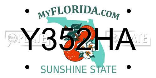 Y352HA Florida License Plate