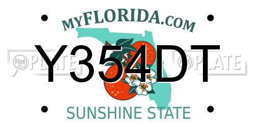 Y354DT Florida License Plate