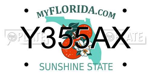 Y355AX Florida License Plate