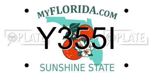 Y355I Florida License Plate