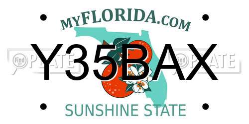 Y35BAX Florida License Plate